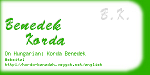 benedek korda business card